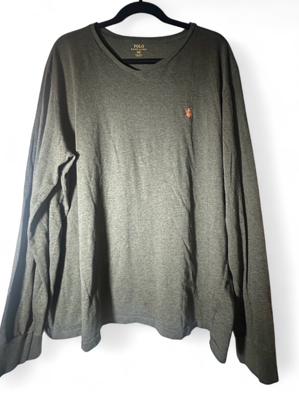 Polo by Ralph Lauren Olive Green V-Neck Long Sleeve Shirt
